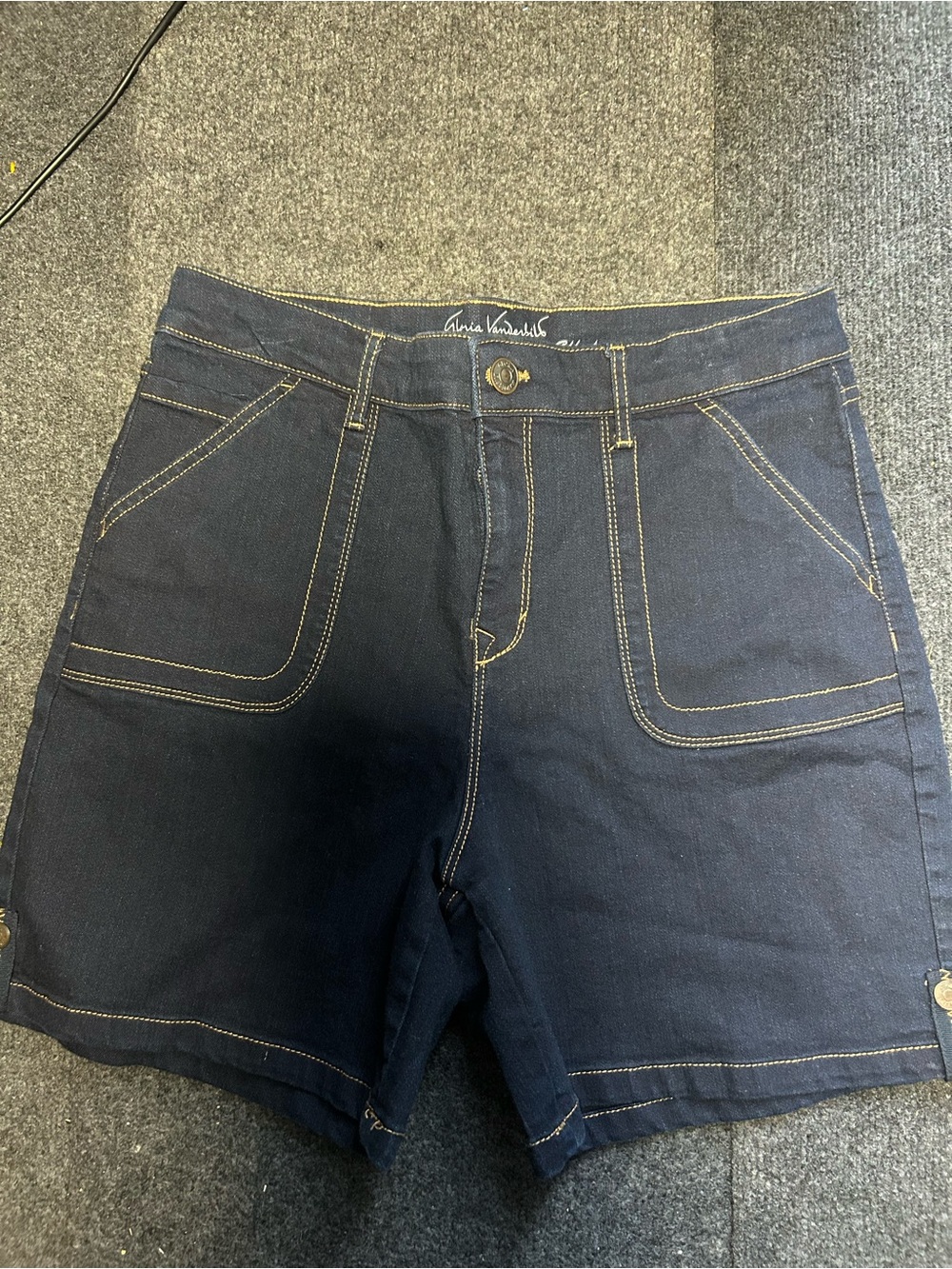 Denim Utility Shorts in Dark Blue